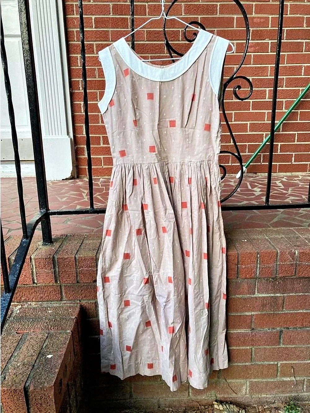 Vintage handmade geometric swing dress